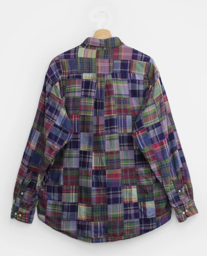 Vintage Patchwork Madras Shirt, 1990s, L, image 2