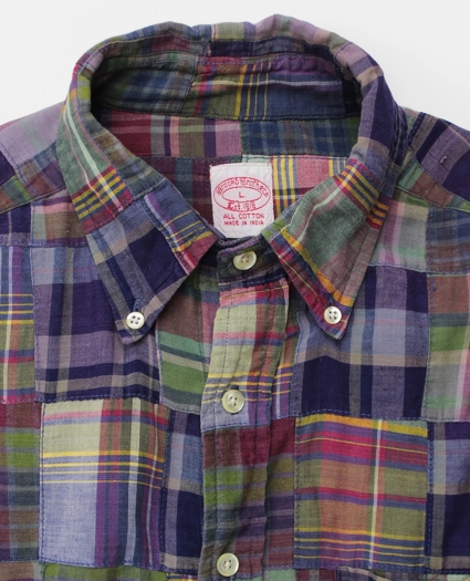 Vintage Patchwork Madras Shirt, 1990s, L, image 3