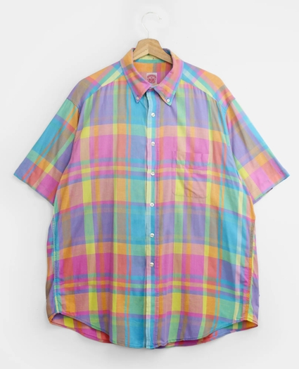 Vintage Madras Short-Sleeved Shirt, 1990s, XL, image 1