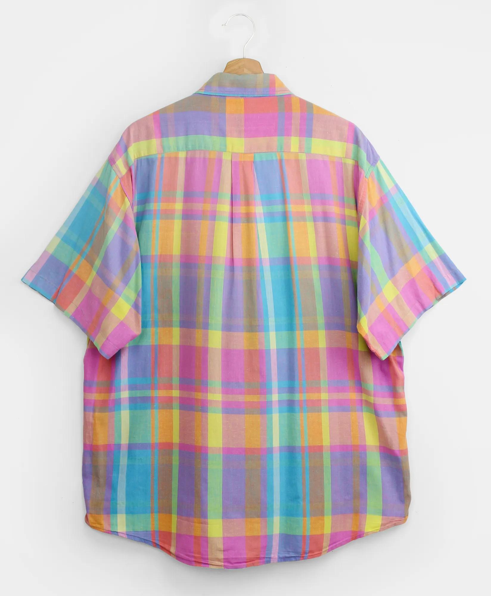 Vintage Madras Short-Sleeved Shirt, 1990s, XL, image 2