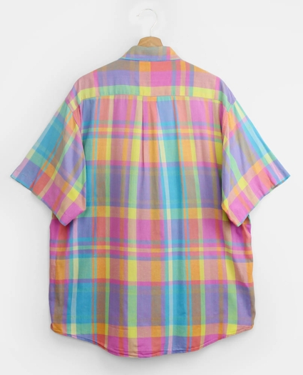 Vintage Madras Short-Sleeved Shirt, 1990s, XL, image 2