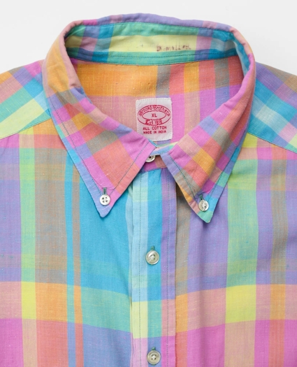 Vintage Madras Short-Sleeved Shirt, 1990s, XL, image 3