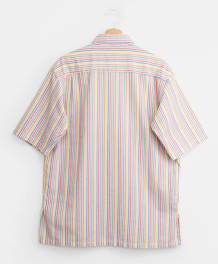 Vintage Multistripe Seersucker Short-Sleeved Shirt, 1960s, L, image 2