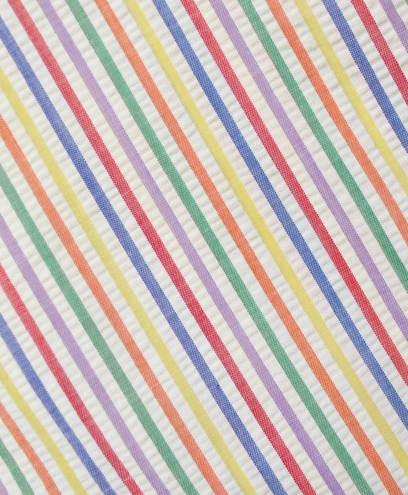 Vintage Multistripe Seersucker Short-Sleeved Shirt, 1960s, L, image 4