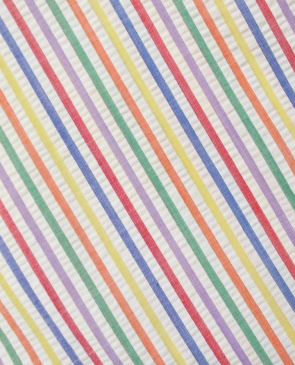 Vintage Multistripe Seersucker Short-Sleeved Shirt, 1960s, L, image 4