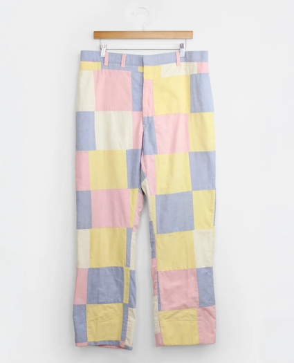 Vintage Patchwork Oxford Cloth Pants, 1970s, 36, image 1
