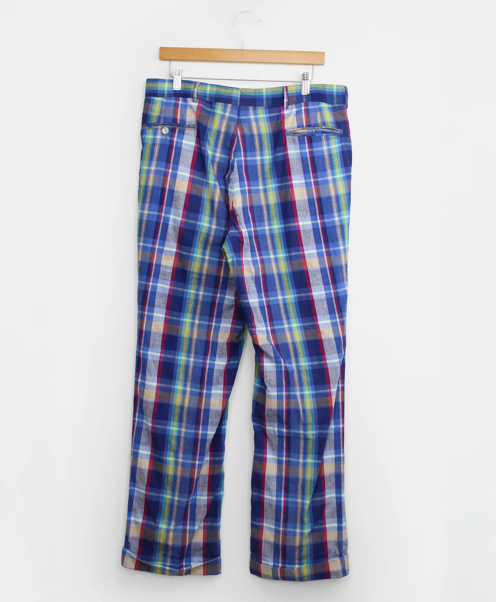 Vintage Madras Pants, 1970s 1980s, 34, image 2