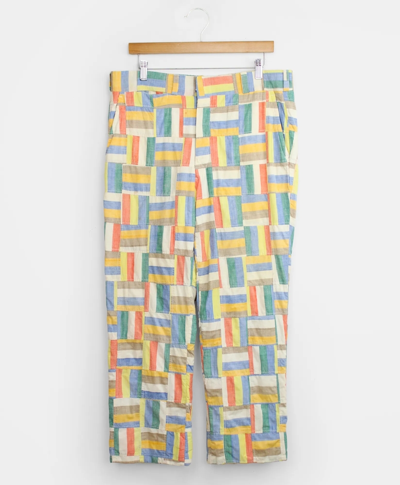 Vintage Patchwork Striped Madras Pants, 1970s, 36, image 1