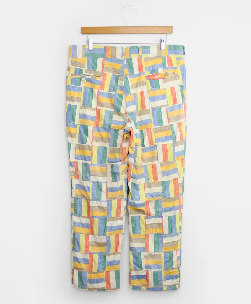 Vintage Patchwork Striped Madras Pants, 1970s, 36, image 2