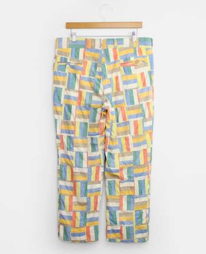 Vintage Patchwork Striped Madras Pants, 1970s, 36, image 2