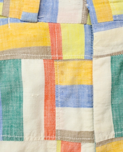 Vintage Patchwork Striped Madras Pants, 1970s, 36, image 4