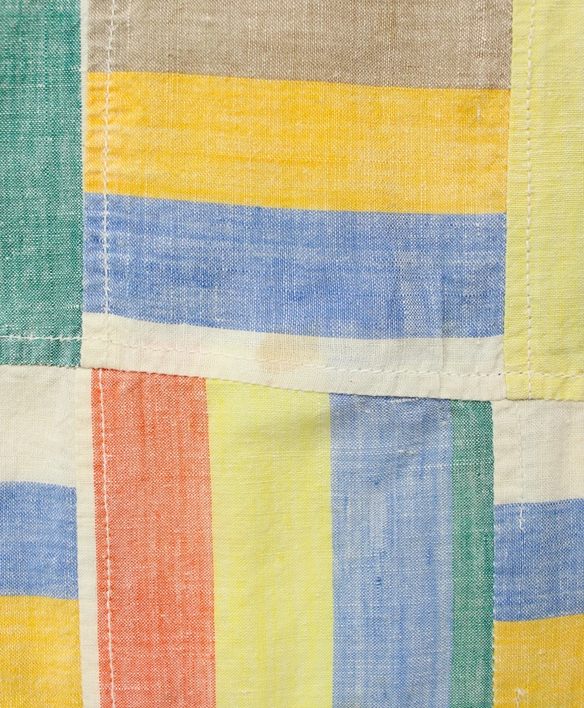 Vintage Patchwork Striped Madras Pants, 1970s, 36, image 5