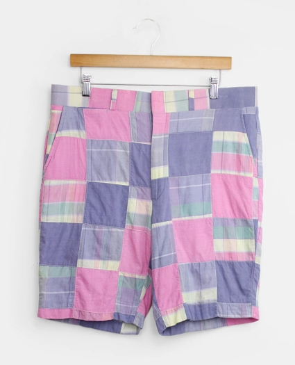 Vintage Patchwork Madras Shorts, 1980s, 36, image 1