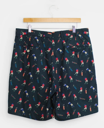 Vintage Golfer Print Pleated Shorts, 1980s, 36, image 2