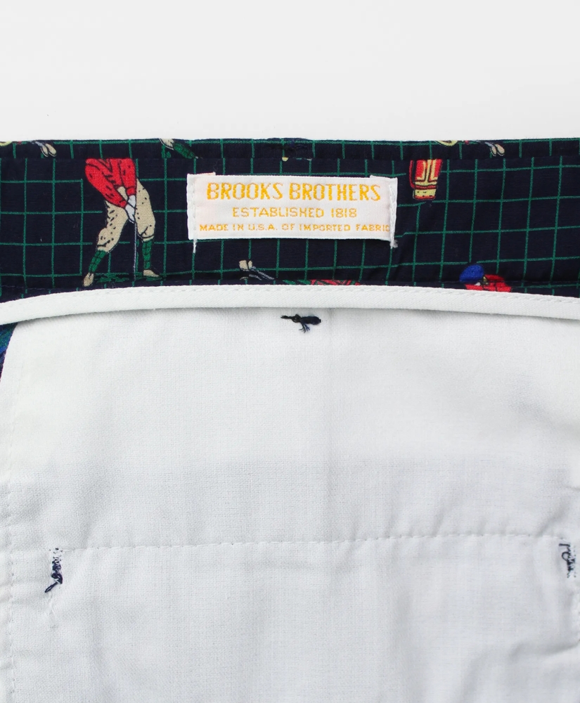Vintage Golfer Print Pleated Shorts, 1980s, 36, image 3