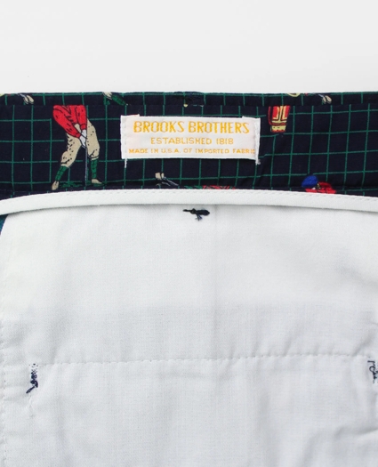 Vintage Golfer Print Pleated Shorts, 1980s, 36, image 3