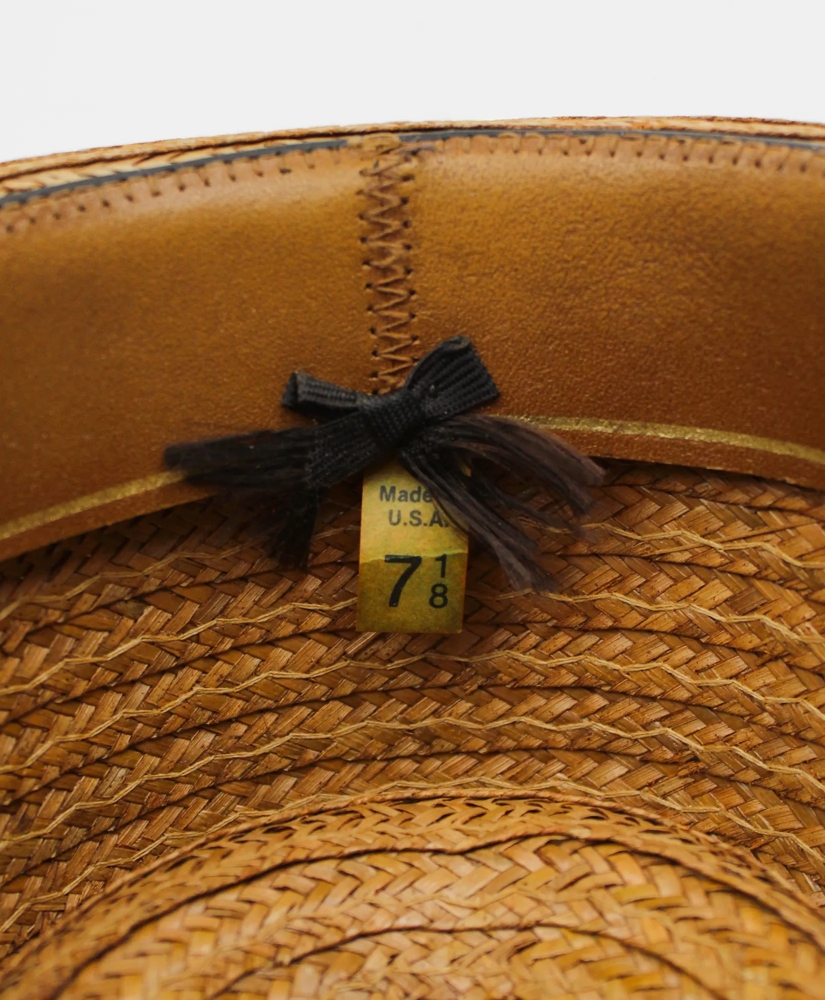 Vintage Straw Fedora with Madras Band, 1960s, 7 ⅛, image 3