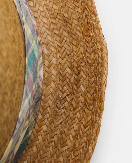 Vintage Straw Fedora with Madras Band, 1960s, 7 ⅛, image 5