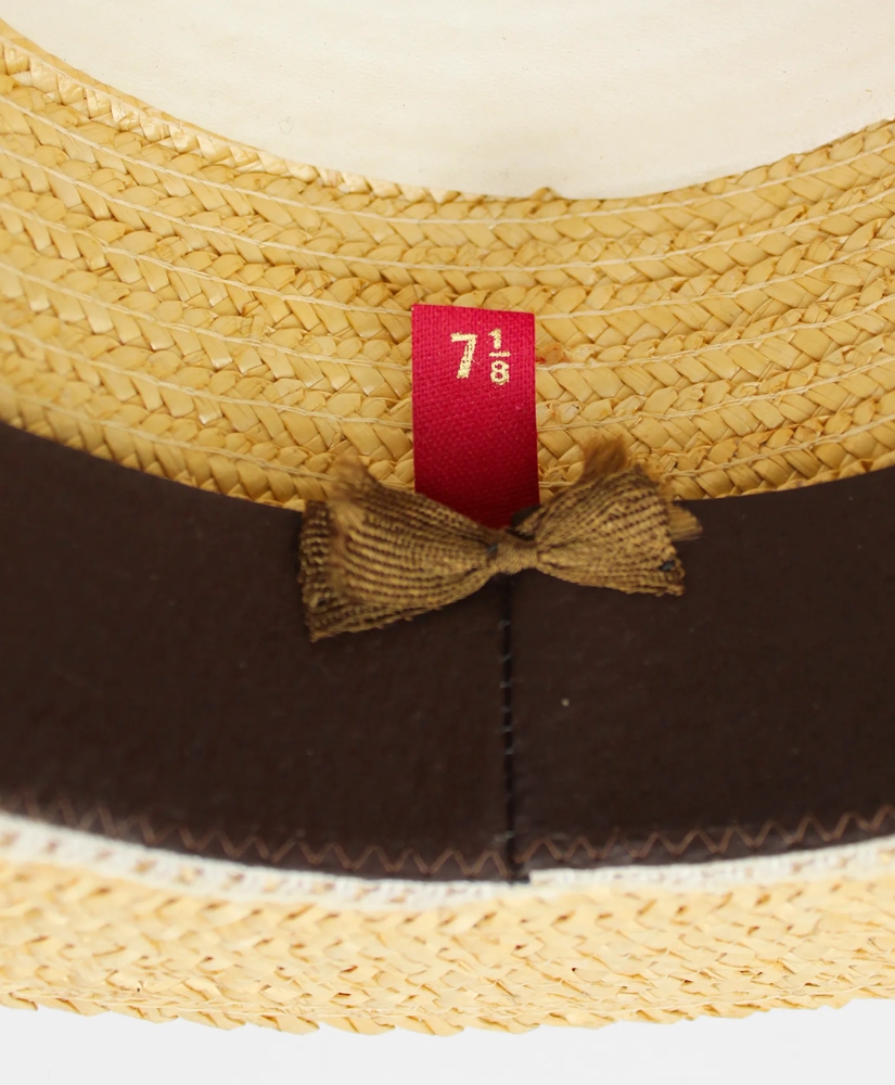 Vintage Boater Hat with Silk Band, 1950s 1960s, 7 ⅛, image 3