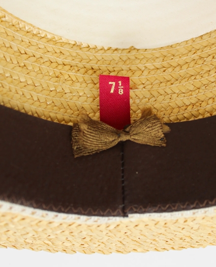 Vintage Boater Hat with Silk Band, 1950s 1960s, 7 ⅛, image 3