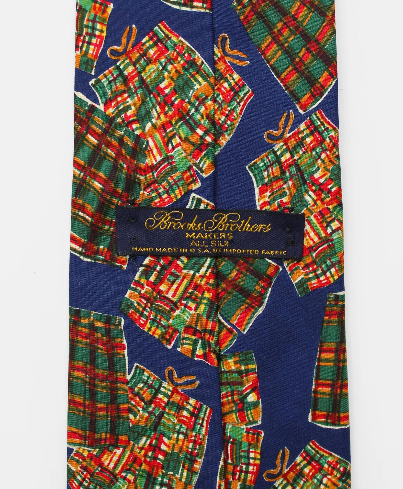 Vintage Swim Trunks Print Silk Tie, 1990s, image 2