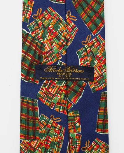 Vintage Swim Trunks Print Silk Tie, 1990s, image 2