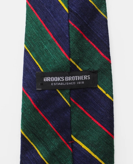 Vintage Regimental Stripe Raw Silk Tie, 1980s, image 2