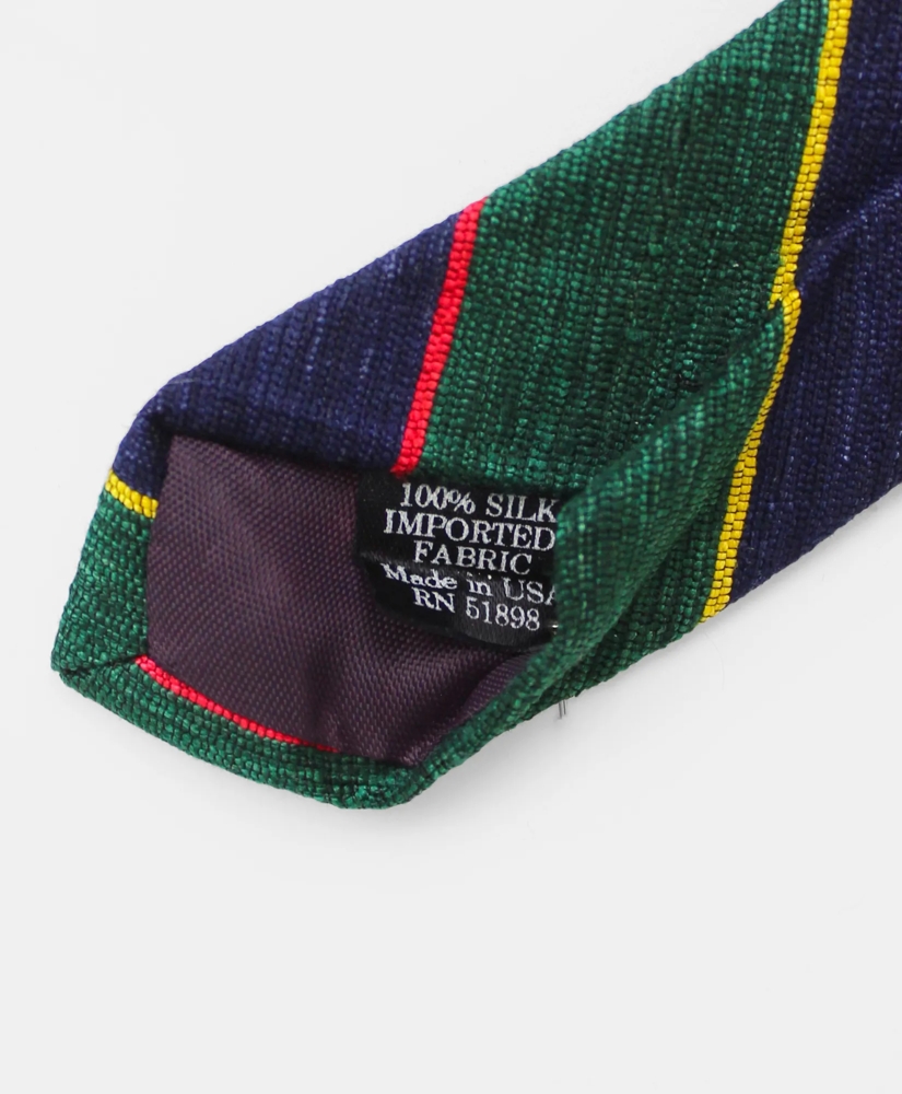 Vintage Regimental Stripe Raw Silk Tie, 1980s, image 3