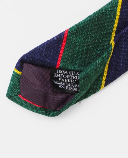 Vintage Regimental Stripe Raw Silk Tie, 1980s, image 3
