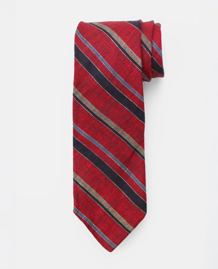 Vintage Striped Linen Tie, 1970s 1980s, image 1