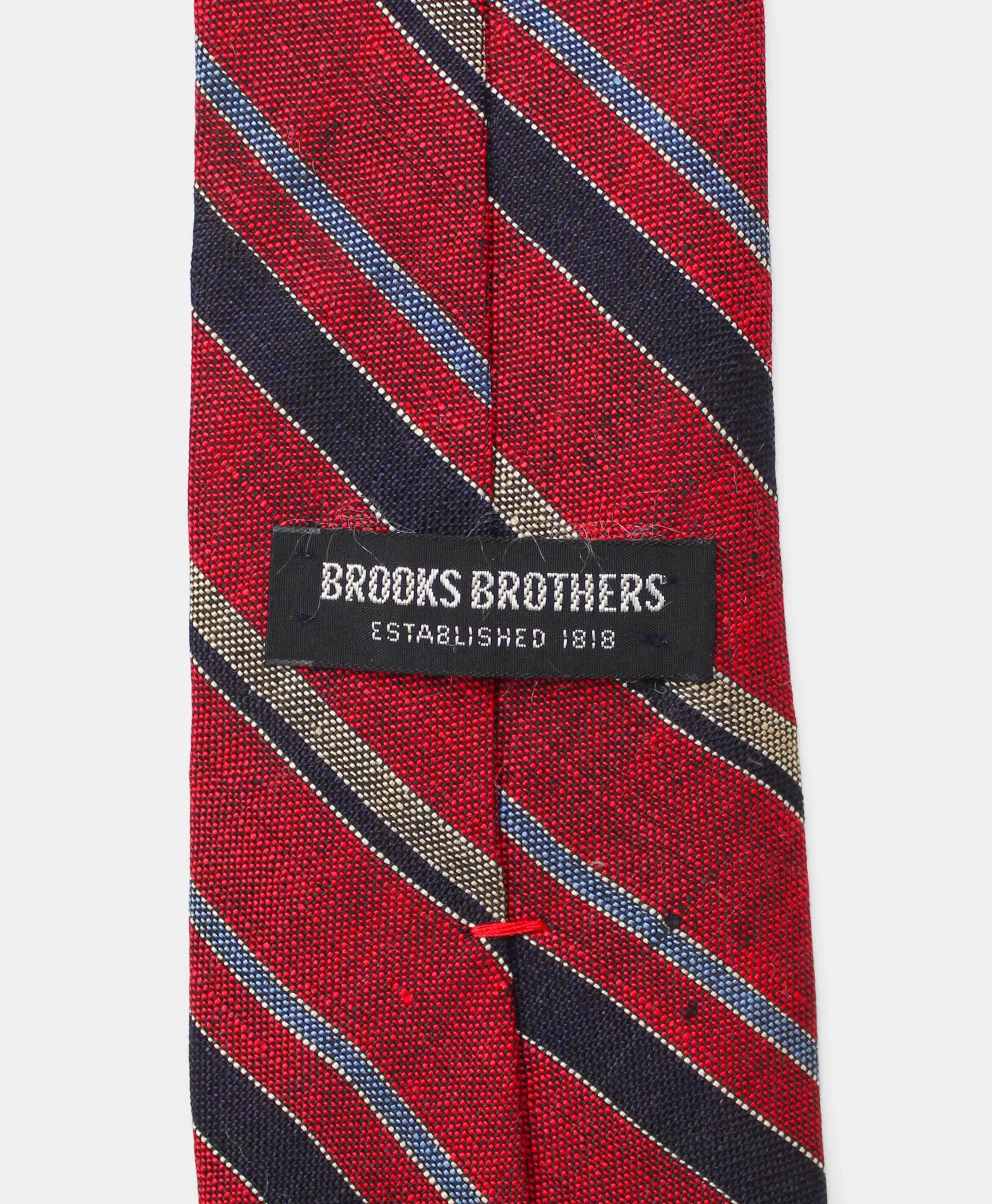 Vintage Striped Linen Tie, 1970s 1980s, image 2