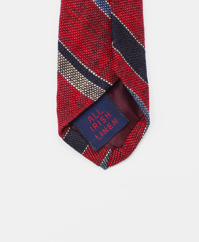 Vintage Striped Linen Tie, 1970s 1980s, image 3