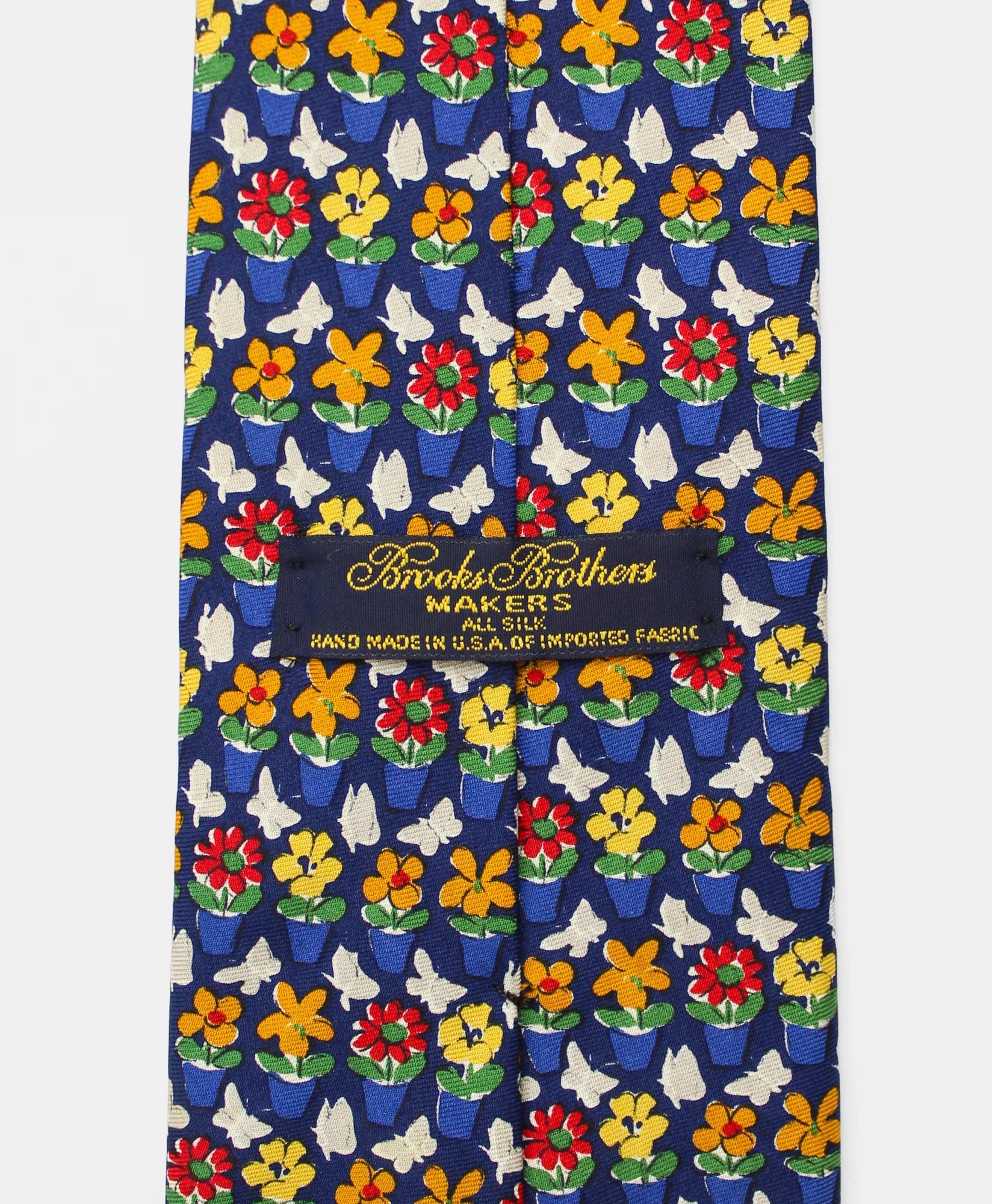 Vintage Floral & Butterfly Print Tie, 1990s, image 2