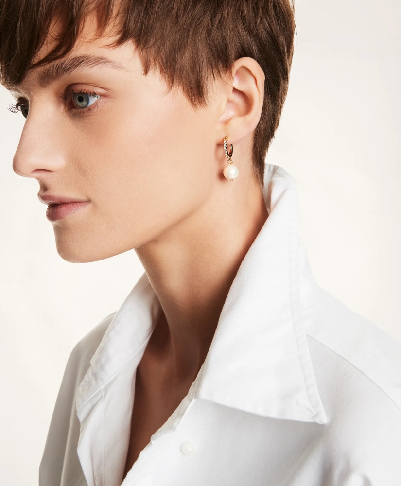 Pearl Hoop Earrings, image 4