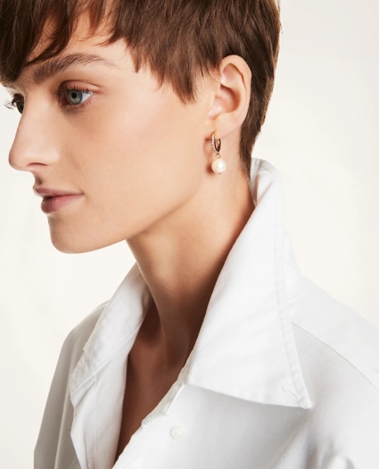 Pearl Hoop Earrings, image 4