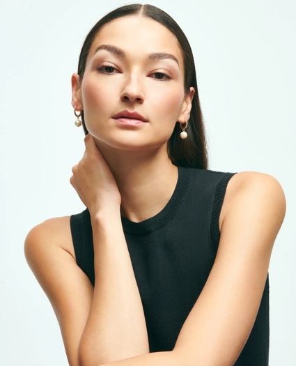 Pearl Hoop Earrings, image 3