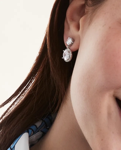 Pave Drop Earrings, image 2