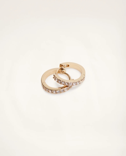 Pave Hoop Huggie Earrings, image 2