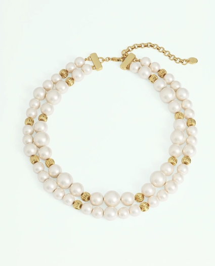 Statement Glass Pearl Necklace, image 2