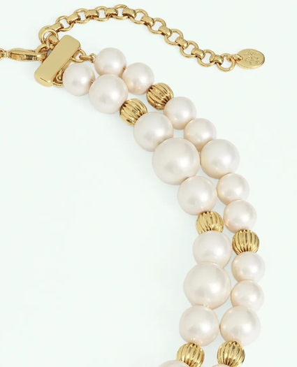 Statement Glass Pearl Necklace, image 3