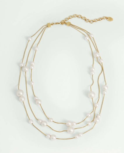 Layered Glass Pearl Necklace, image 2