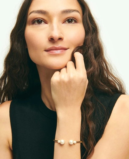 Glass Pearl Cuff Bracelet, image 1