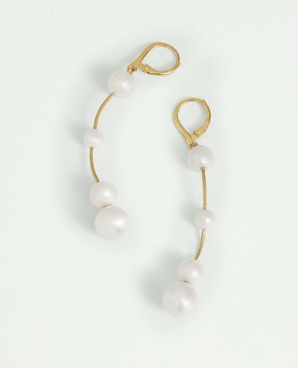 Drop Glass Pearl Floating Earrings, image 2