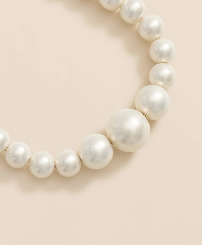Faux-Pearl Gold-Plated Bolo Bracelet, image 3