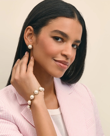 Faux-Pearl Gold-Plated Bracelet, image 3