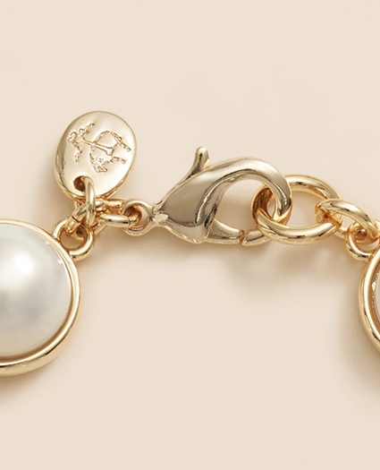 Faux-Pearl Gold-Plated Bracelet, image 5