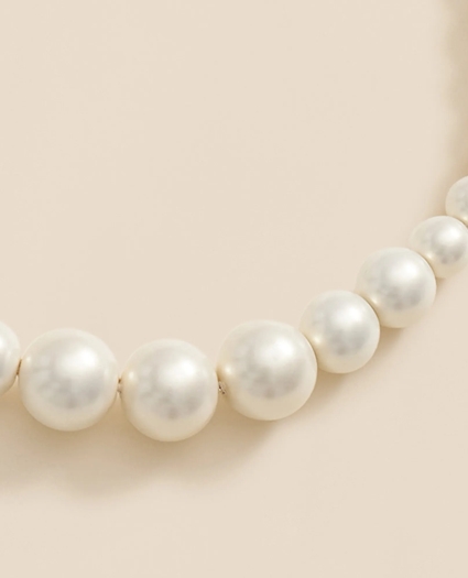 Faux-Pearl Gold-Plated Necklace, image 3