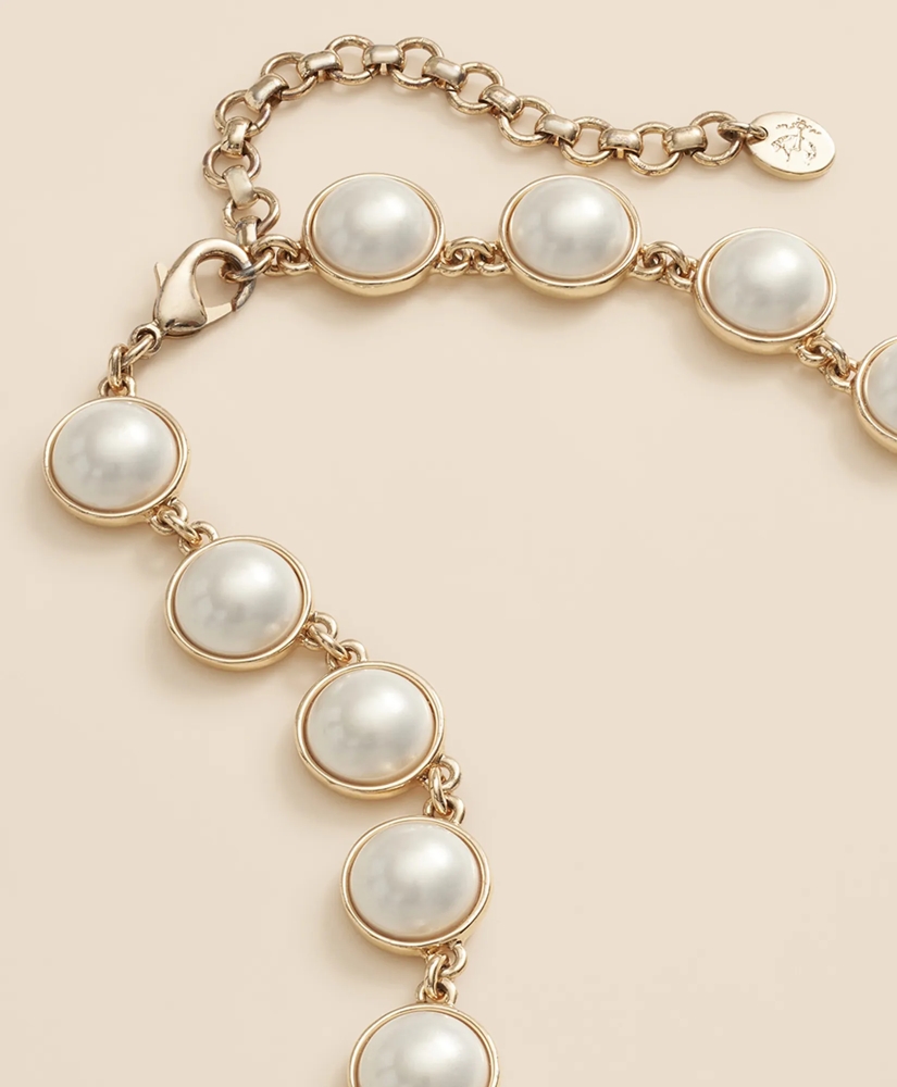 Faux-Pearl Gold-Plated Necklace, image 4