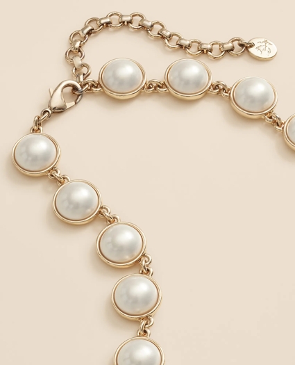 Faux-Pearl Gold-Plated Necklace, image 4