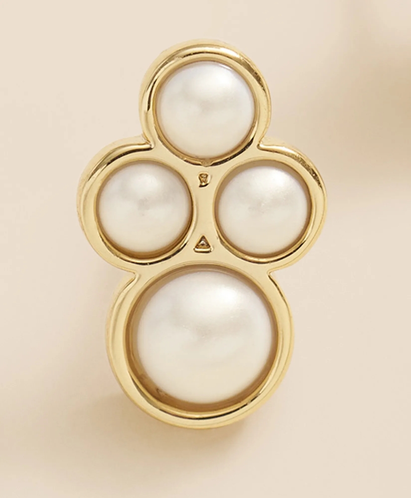 Faux-Pearl Gold-Plated Cluster Earrings, image 3